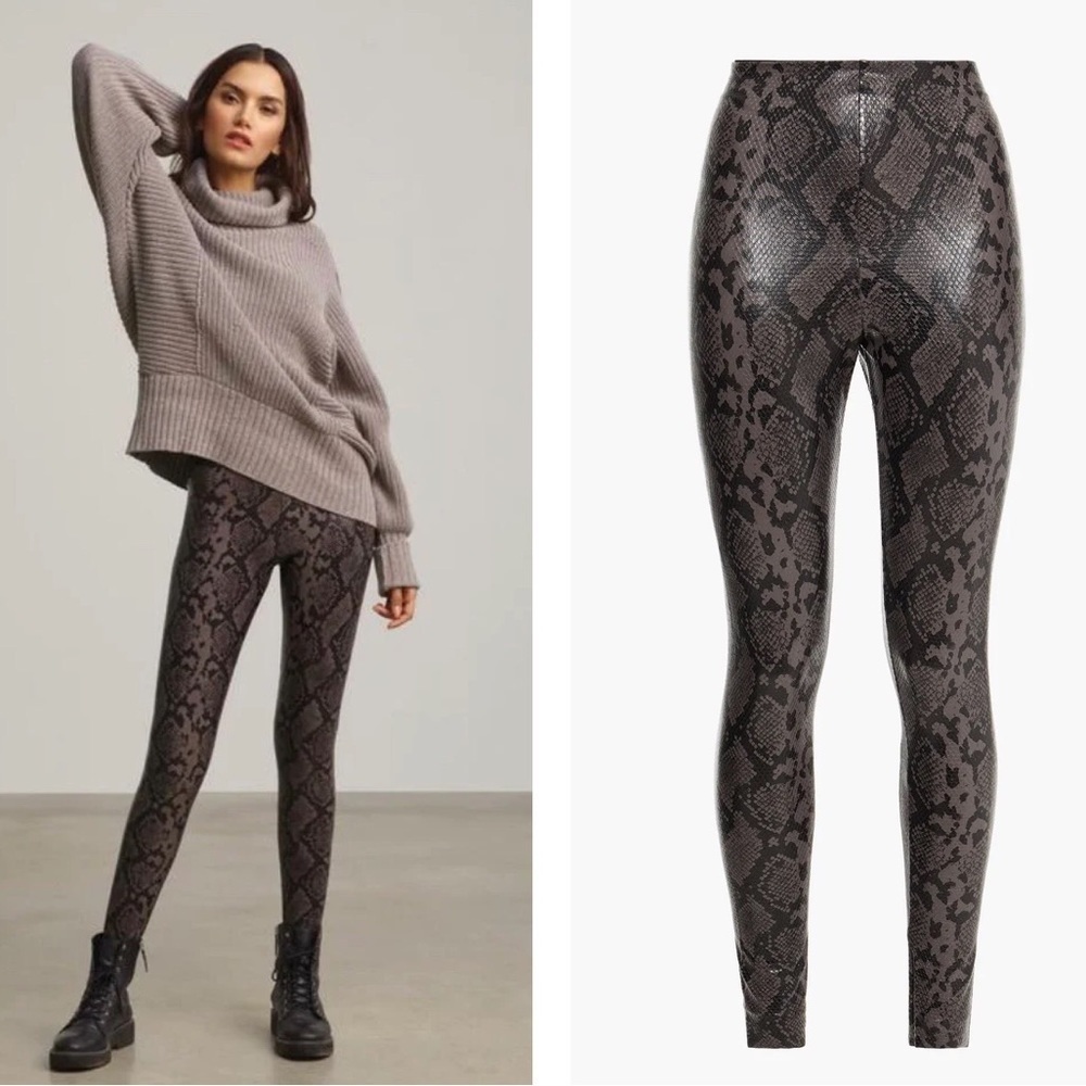 Commando Faux Leather Animal Legging Grey Snake